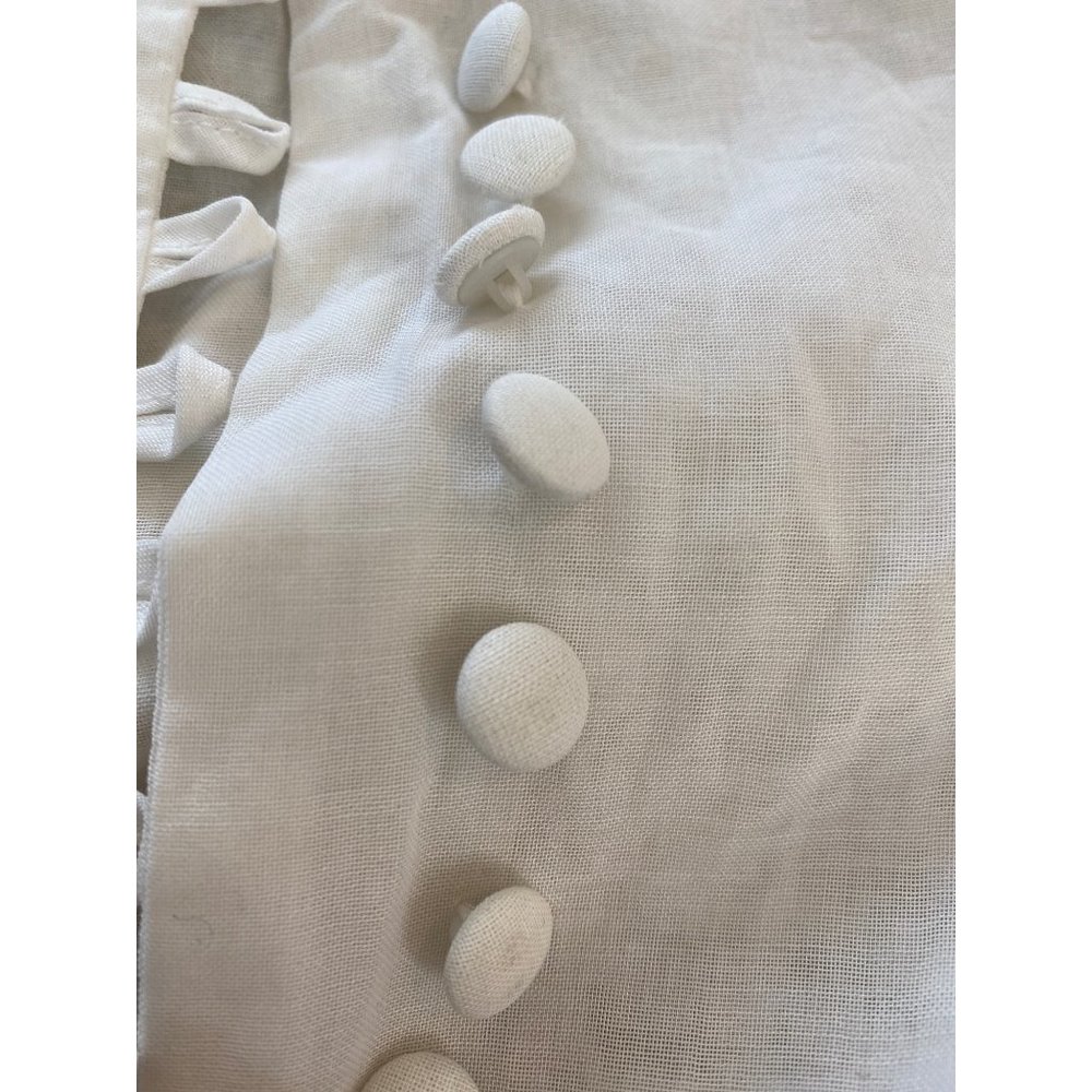 Vintage Laura Ashley Mother & Child 8 White Dress Lace Collar Bow Petticoat RARE - Picture 6 of 12